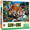MasterPieces 300 Piece EZ Grip Tiger Puzzle – Glow in The Dark “Stalking Tiger” Wildlife Jigsaw for Adults, Seniors, and Kids – Large Pieces, Eco-Friendly, Relaxing Family Animal Puzzle 18″ x 24″(300 Piece)