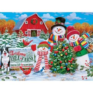 Holiday – 100pc Glitter Puzzle – On The Tree Farm – Jigsaw Puzzle with Vibrant Artwork and Durable Pieces – Fun Family Activity, Brain Challenge, and Educational Entertainment for Kids, Teens(On the Tree Farm)