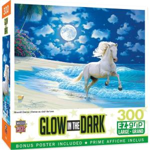 MasterPieces – 300 Piece Jigsaw Puzzle with Large EZ Grip Shapes, Glows in the Dark, Moon Fairy, Activity Fun for Adults, Seniors, Family, Kids, 18″ x 24″(Moonlit Dance)