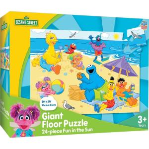 MasterPieces Floor Puzzle – Jumbo Size 36 Piece Jigsaw Puzzle for Kids – Caterpillar Dump Truck Tractor – 3ftx2ft(Sesame Street Fun in The Sun)