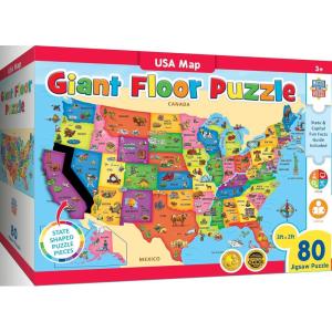 MasterPieces Floor Puzzle – Jumbo Size 36 Piece Jigsaw Puzzle for Kids – Caterpillar Dump Truck Tractor – 3ftx2ft(USA Map)