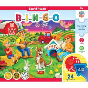 Masterpieces 24 Piece Bingo Sing-A-Long Sound Floor Puzzle for Kids – 18″x24″(B-I-N-G-O puzzle)