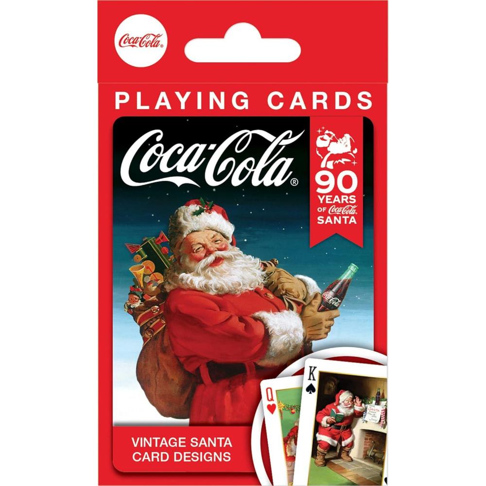 imageMasterPieces Officially Licensed Coca Cola Vintage Santa Playing Cards  54 Card Deck for Adults