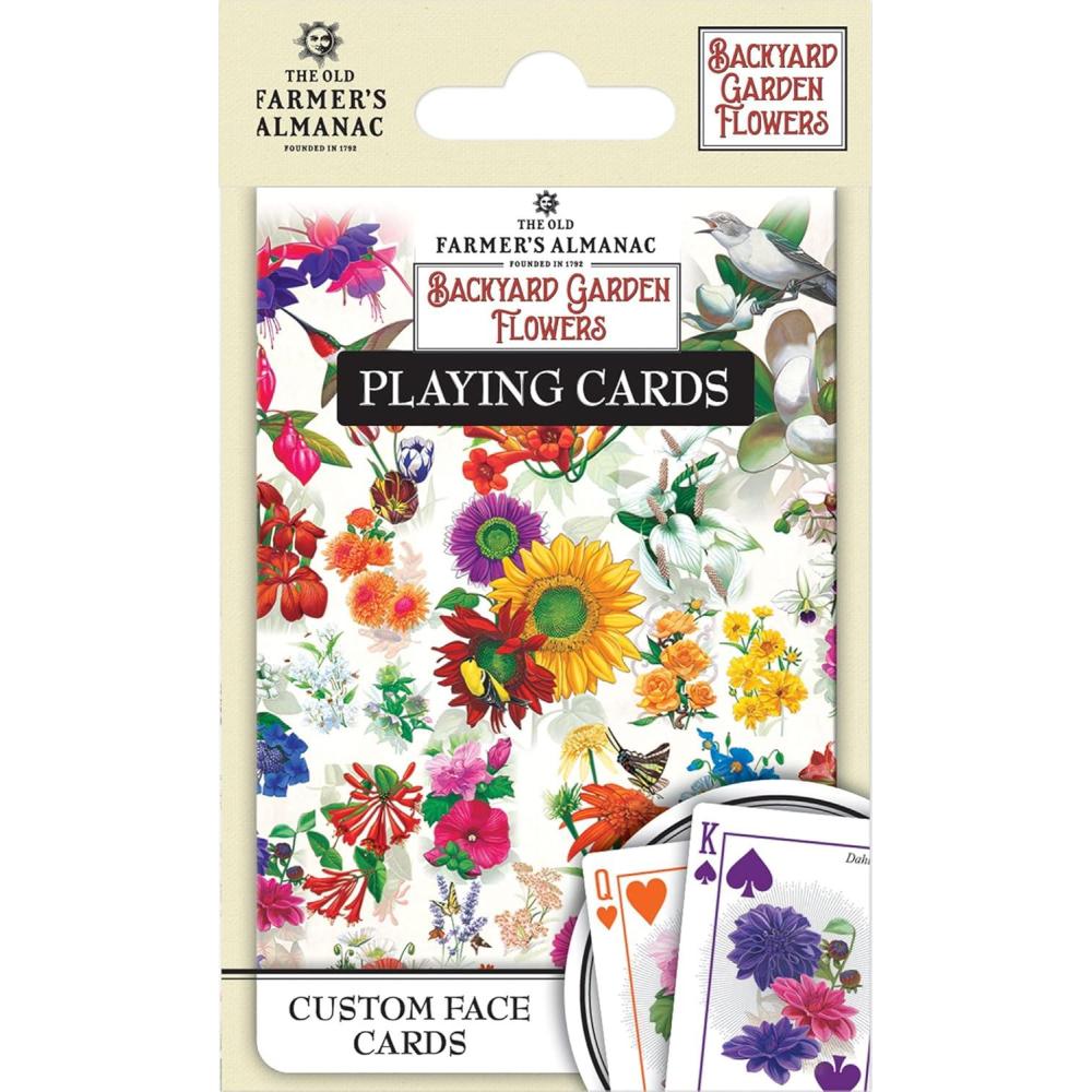 imageMasterPieces Officially Licensed Farmers Almanac Flowers Playing Cards 54 Card Deck for Adults