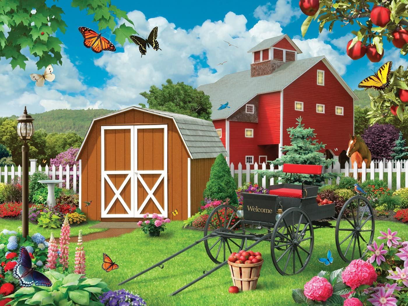 imageMasterPieces 300 Piece Jigsaw Puzzle Large EZ Grip Shapes Barnyard Beauties Fun for Adults Seniors Family Kids NonGlare Finish 18x24300 Piece