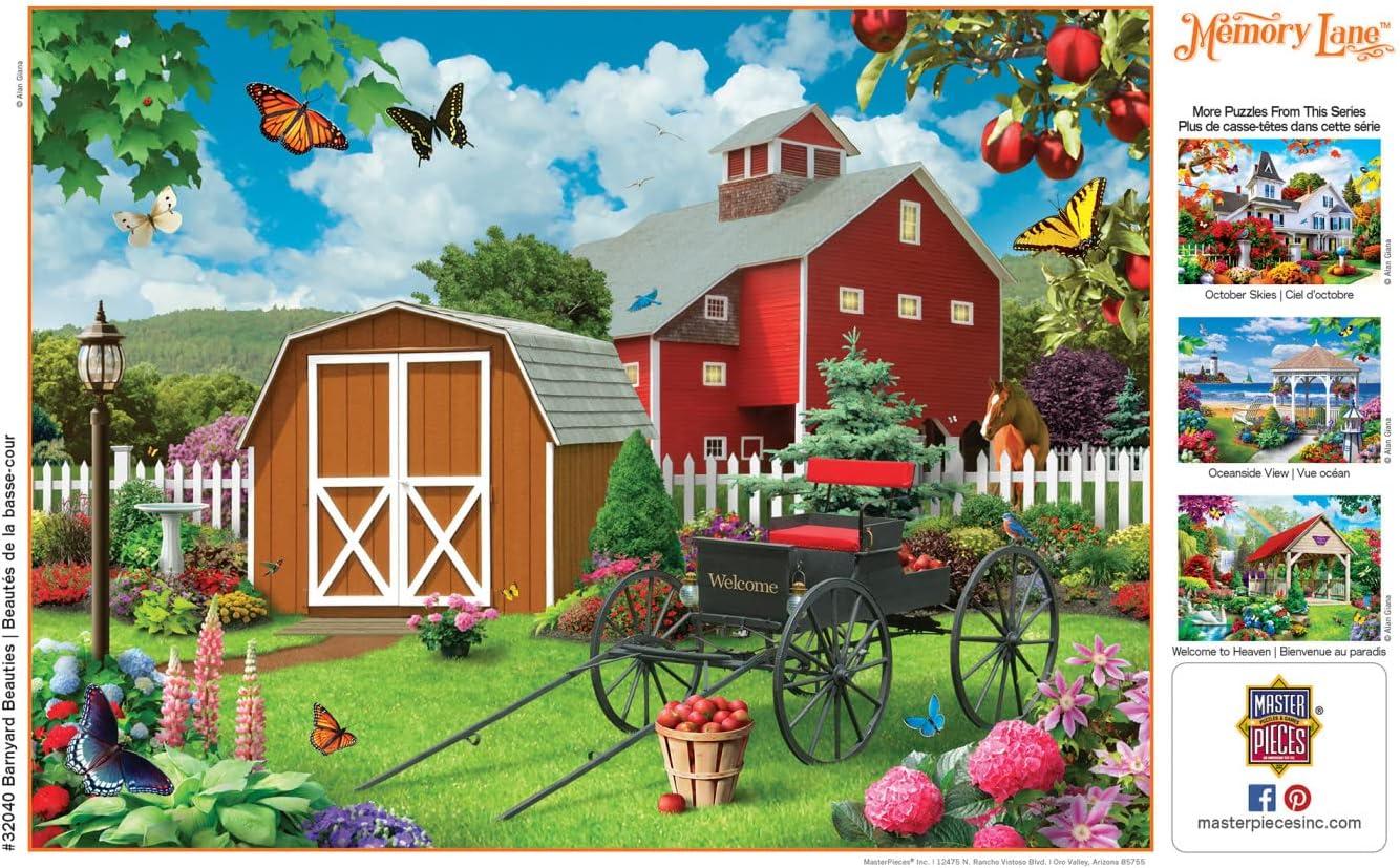 imageMasterPieces 300 Piece Jigsaw Puzzle Large EZ Grip Shapes Barnyard Beauties Fun for Adults Seniors Family Kids NonGlare Finish 18x24300 Piece