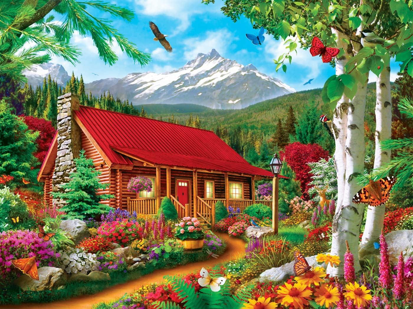 imageMasterPieces 300 Piece Jigsaw Puzzle Large EZ Grip Shapes Mountain Hideaway Fun for Adults Seniors Family Kids NonGlare Finish 18x24300 Piece