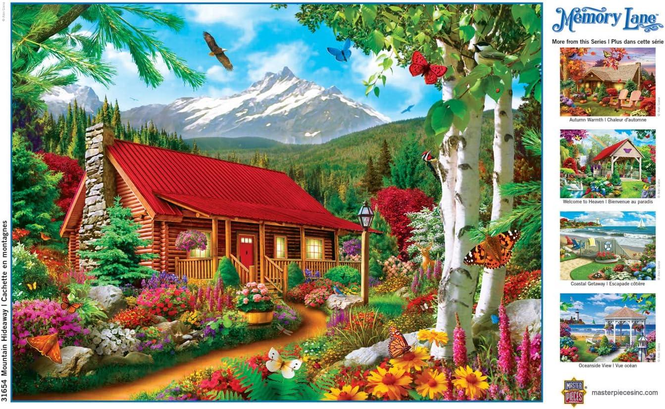 imageMasterPieces 300 Piece Jigsaw Puzzle Large EZ Grip Shapes Mountain Hideaway Fun for Adults Seniors Family Kids NonGlare Finish 18x24300 Piece