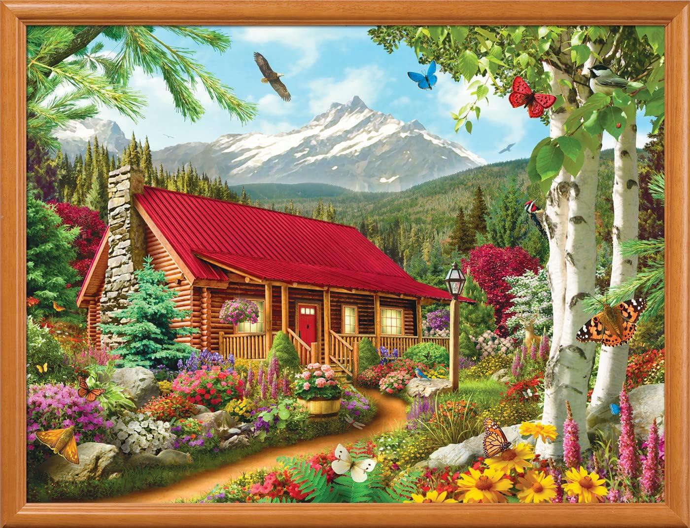 imageMasterPieces 300 Piece Jigsaw Puzzle Large EZ Grip Shapes Mountain Hideaway Fun for Adults Seniors Family Kids NonGlare Finish 18x24300 Piece