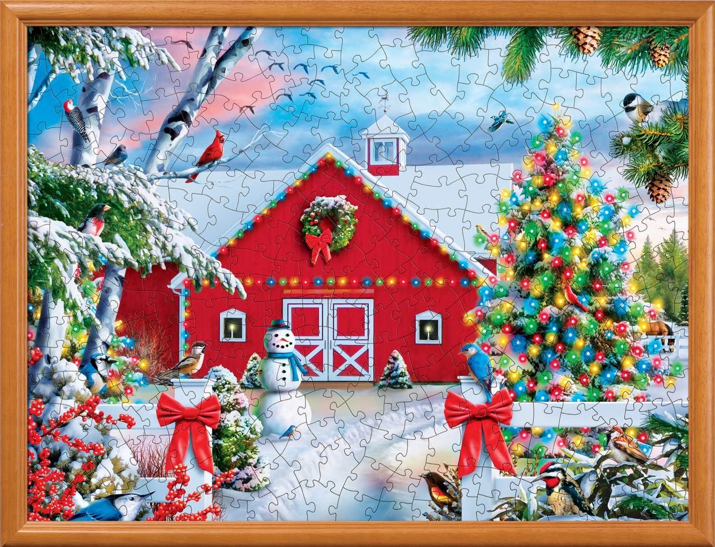 imageMasterPieces 300 Piece EZ Grip Christmas Jigsaw Puzzle Winter Visitors 18x24Country Christmas