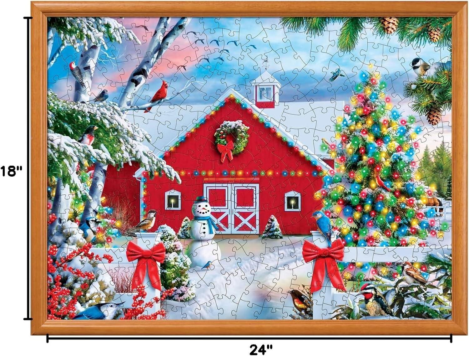 imageMasterPieces 300 Piece EZ Grip Christmas Jigsaw Puzzle Winter Visitors 18x24Country Christmas