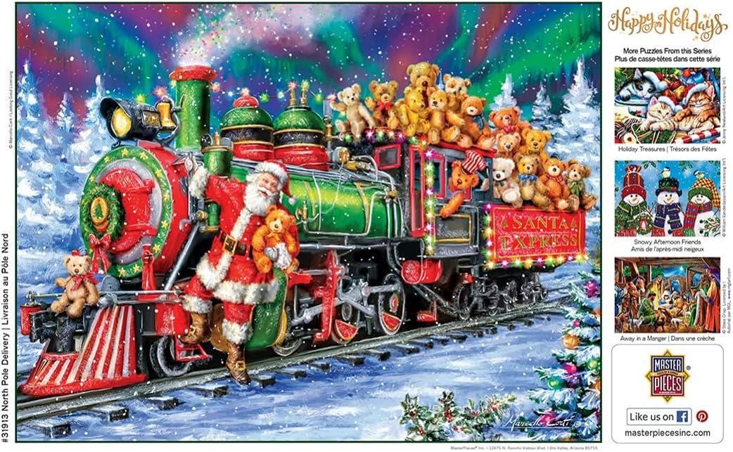 imageMasterPieces 300 Piece EZ Grip Christmas Jigsaw Puzzle Winter Visitors 18x24North Pole Delivery