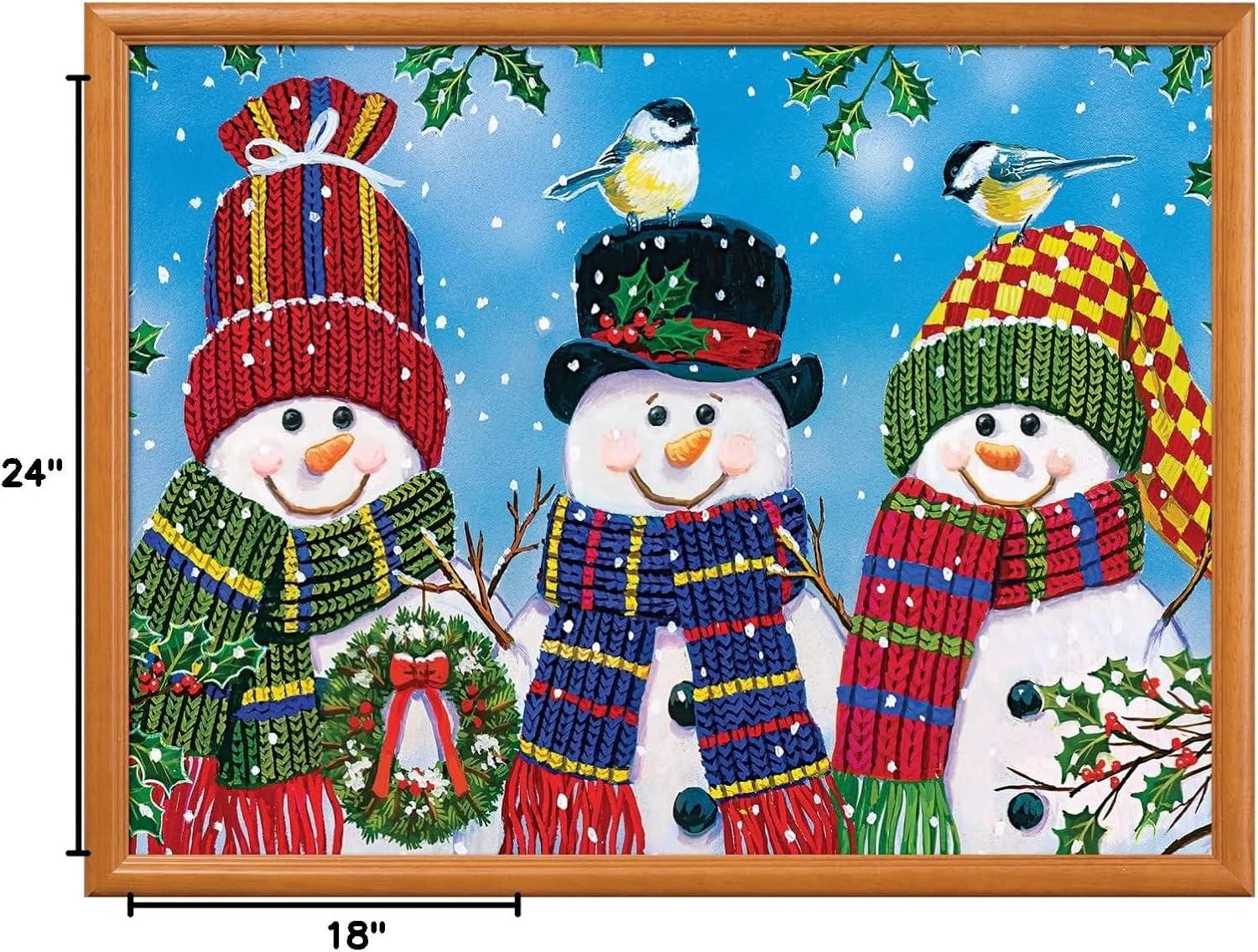 imageMasterPieces 300 Piece EZ Grip Christmas Jigsaw Puzzle Winter Visitors 18x24Snowy Afternoon Friends