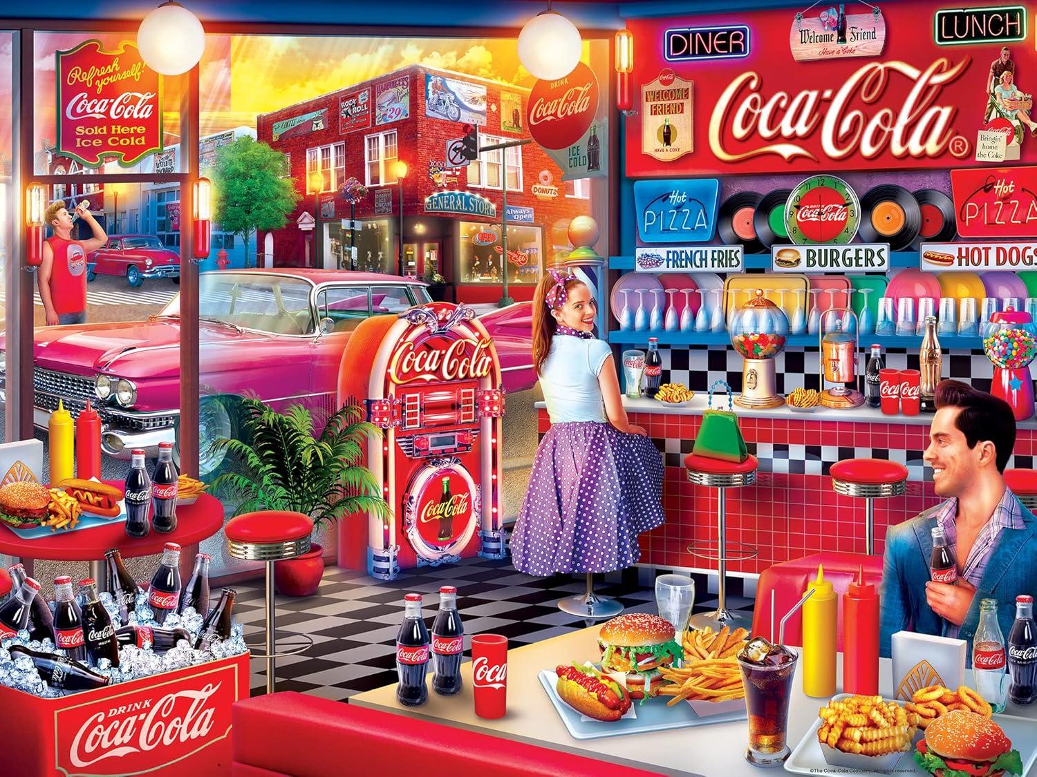 imageMasterPieces 300 Piece EZ Grip Jigsaw Puzzle CocaCola Bottles 18x24Soda Fountain
