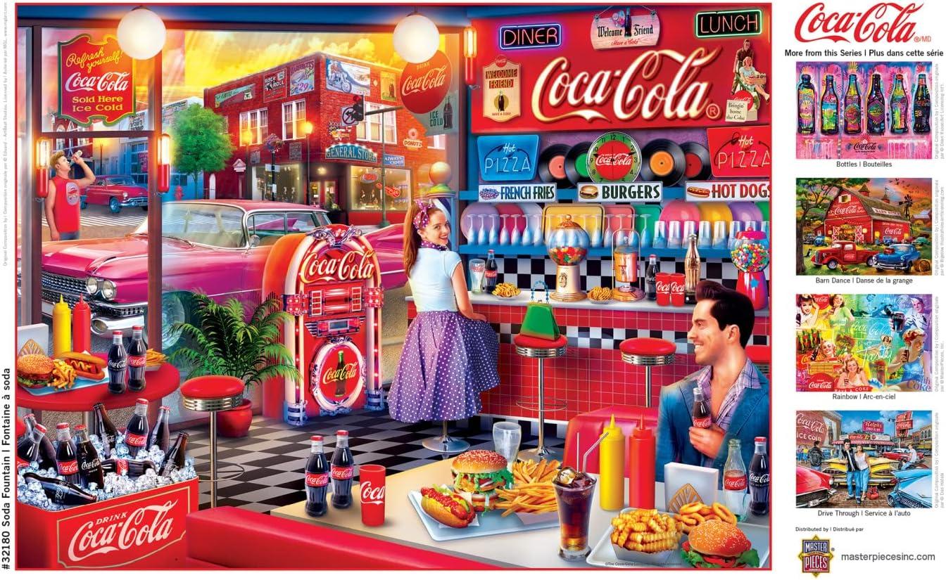 imageMasterPieces 300 Piece EZ Grip Jigsaw Puzzle CocaCola Bottles 18x24Soda Fountain