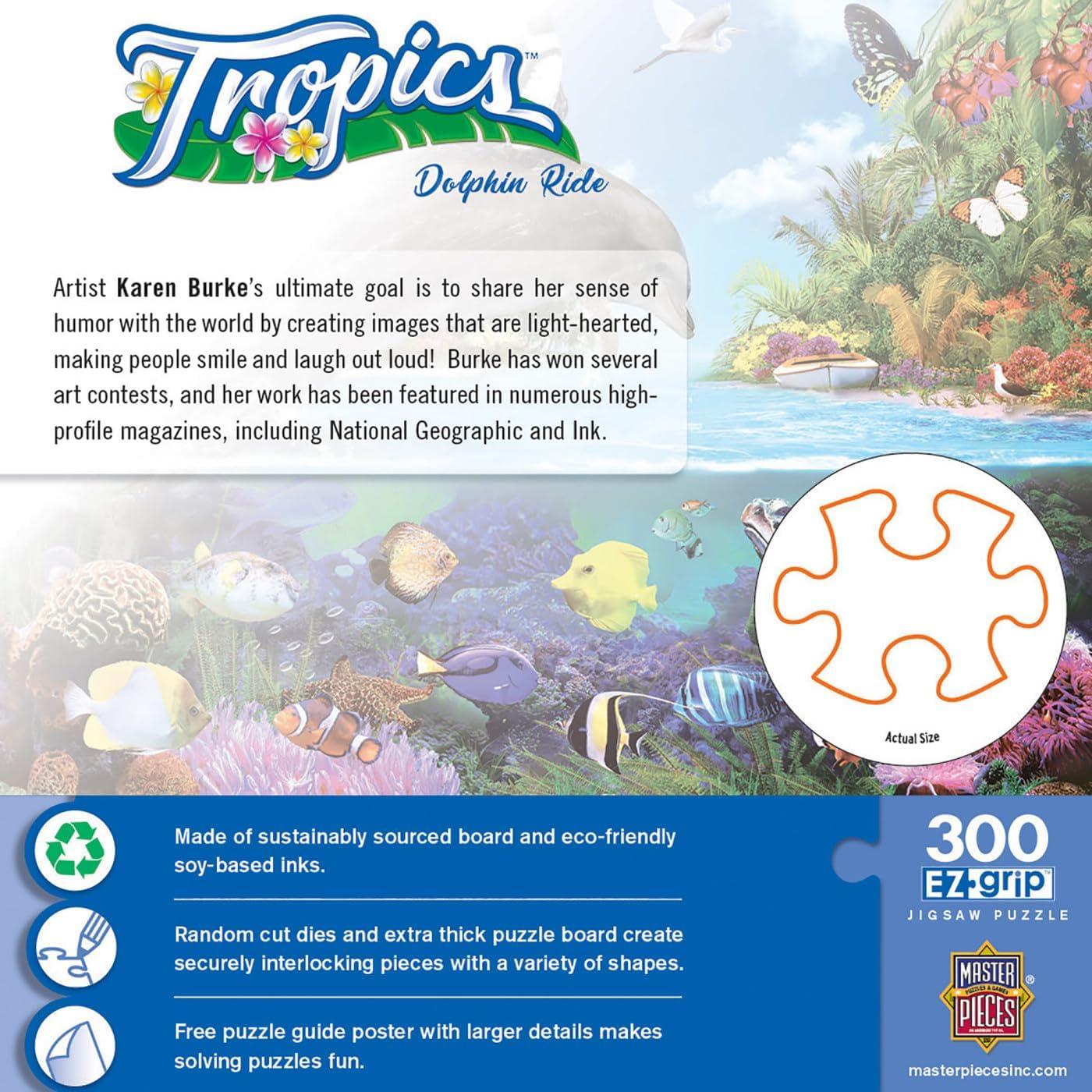 imageMasterPieces 300 Piece EZ Grip Jigsaw Puzzle Dolphin Ride 18x24300 Piece