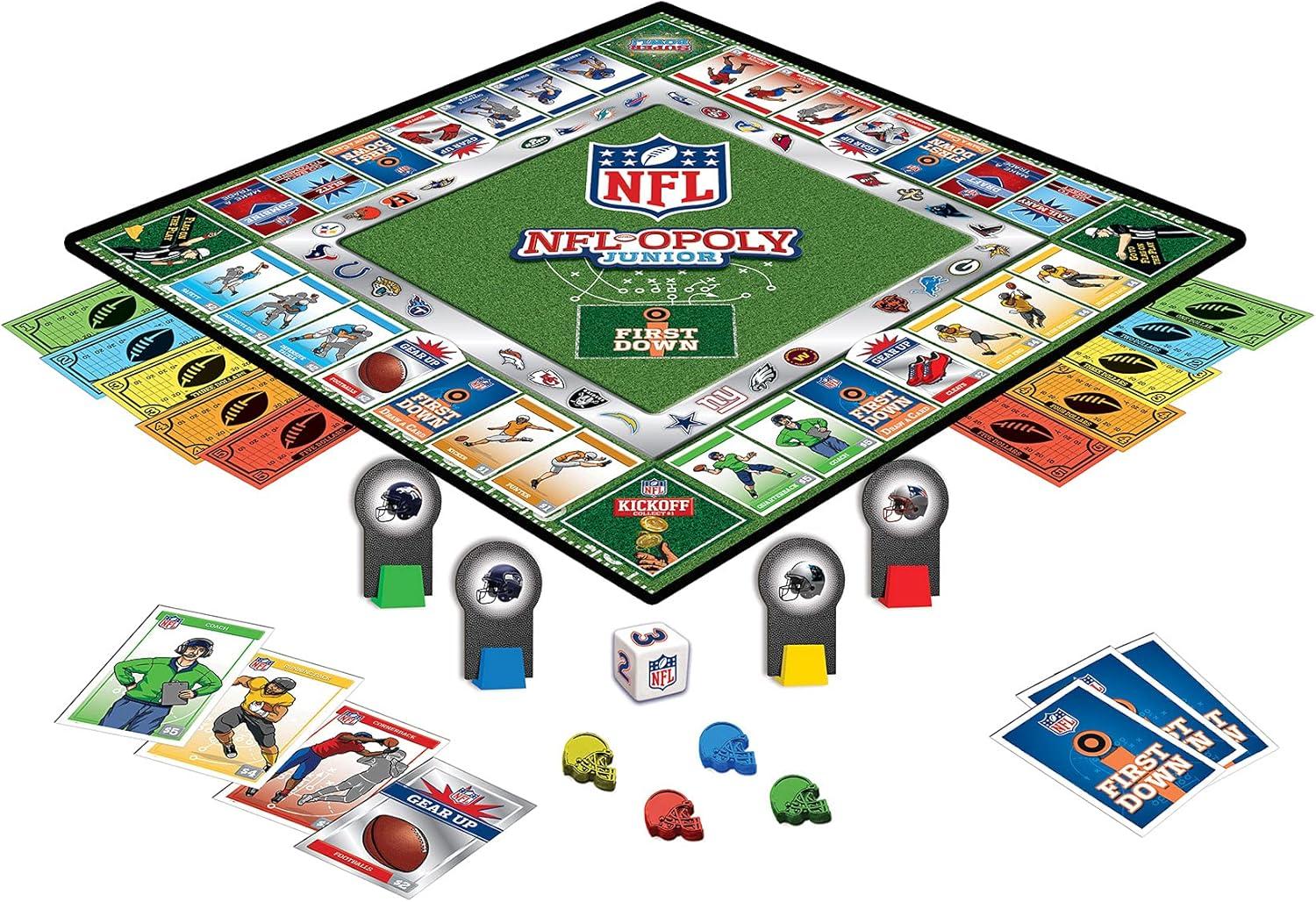 imageMasterPieces Kids amp Family Board Games NFL Opoly Jr Officially Licensed Board Games for Kids amp Family
