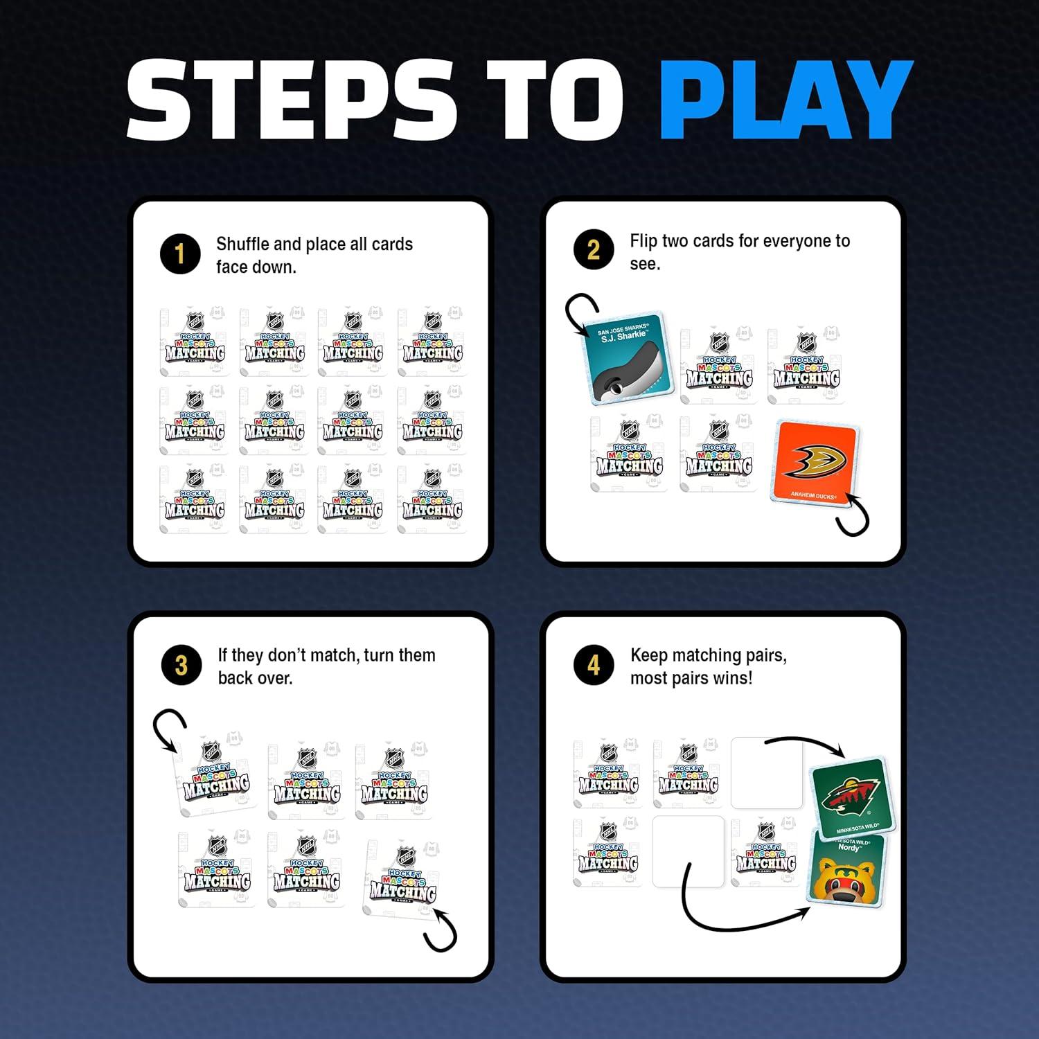 imageMasterPieces Sports NHL Mascots Matching Game for Kids and Family Officially Licensed Memory Game Featuring NHL Teams Educational Hockey Toys for Kids Ages 48 Boys and Girls