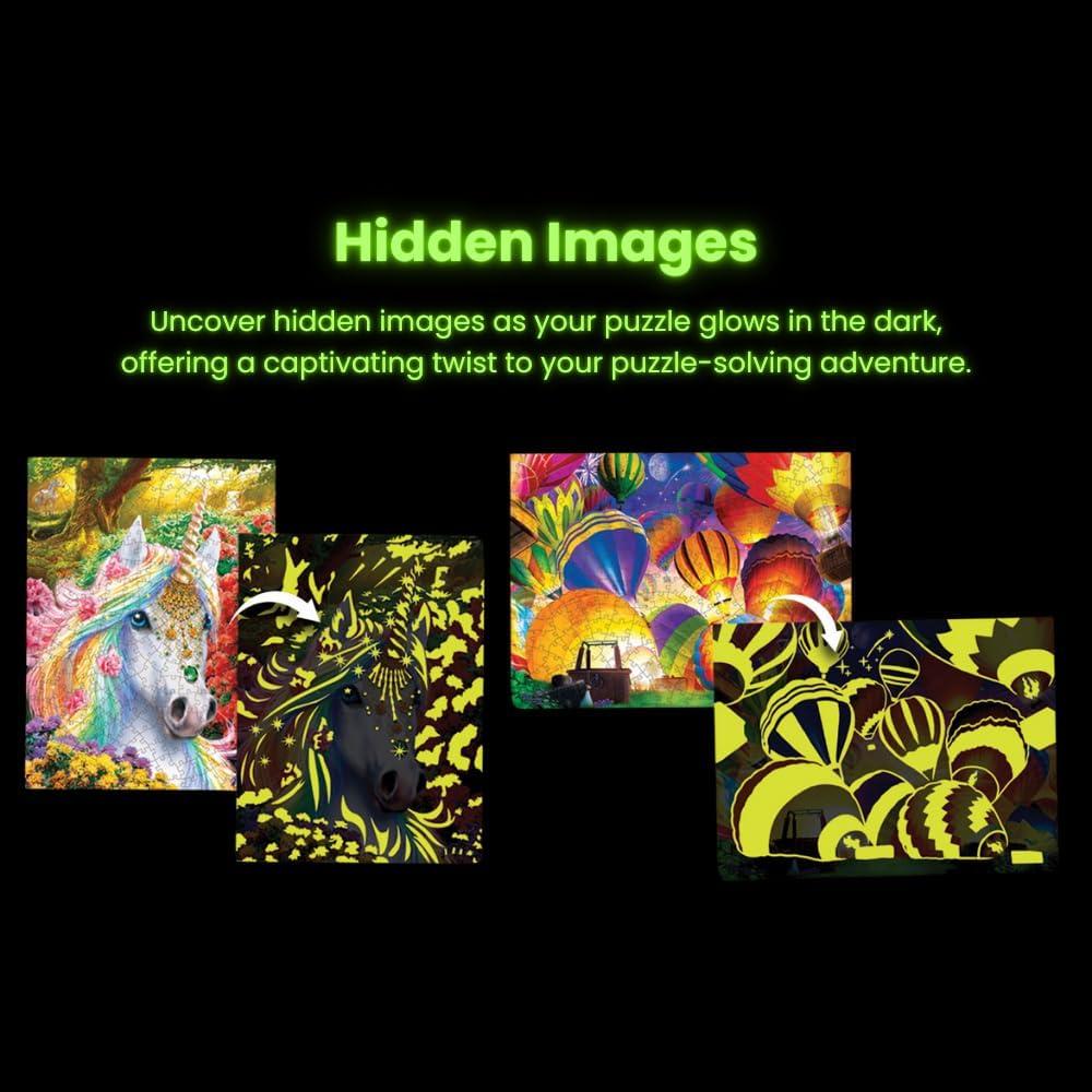 imageMasterpieces 300 Piece EZ Grip Glow in the Dark Jigsaw Puzzle Rainbow World 18x24300 Piece