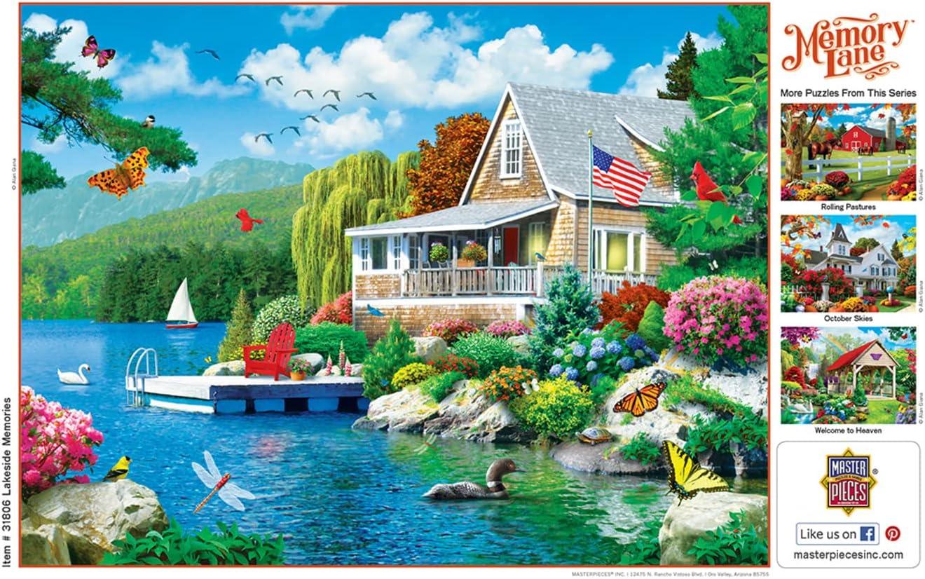 imageMasterpieces 300 Piece EZ Grip Jigsaw Puzzle Lakeside Memories 18x24300 Piece