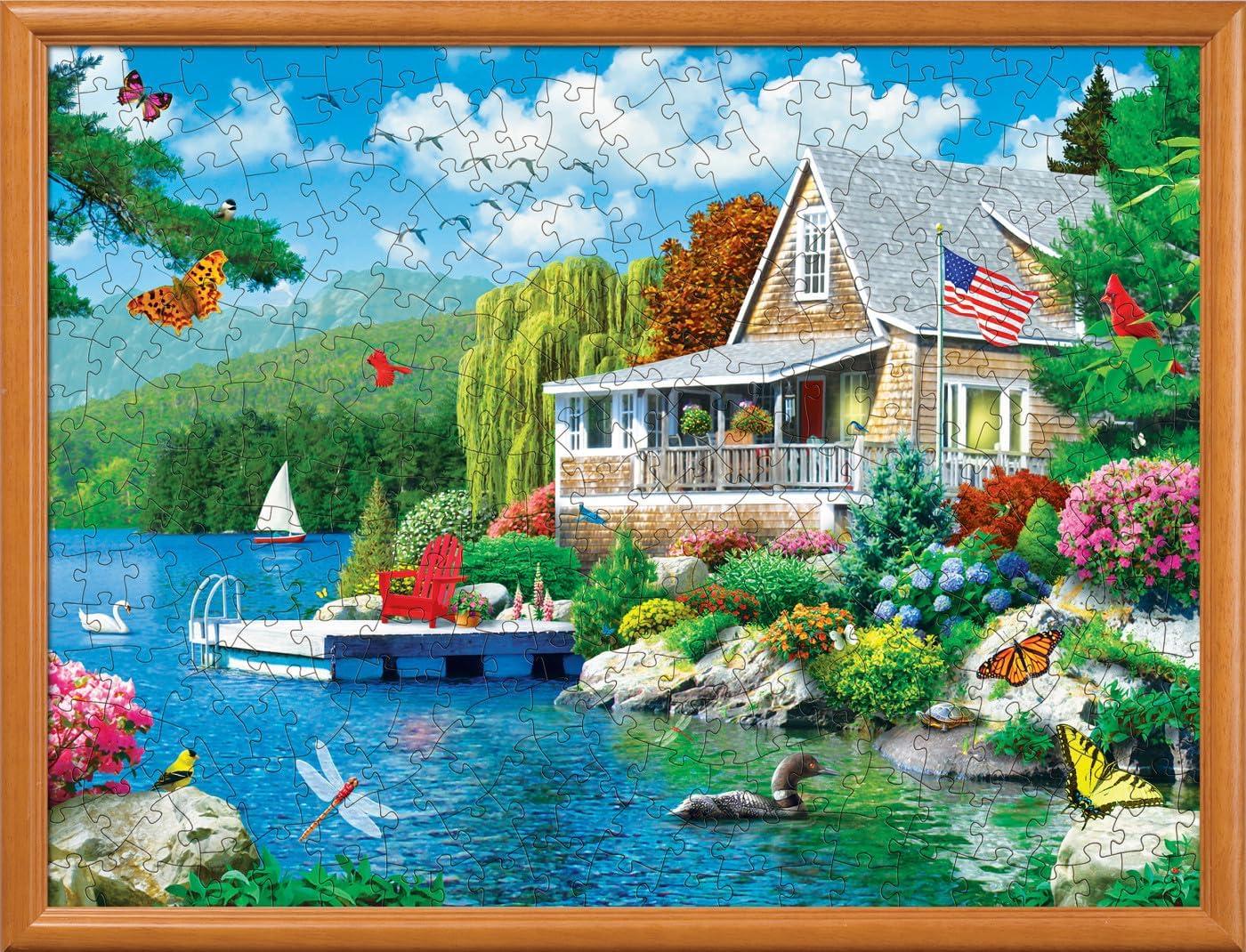 imageMasterpieces 300 Piece EZ Grip Jigsaw Puzzle Lakeside Memories 18x24300 Piece