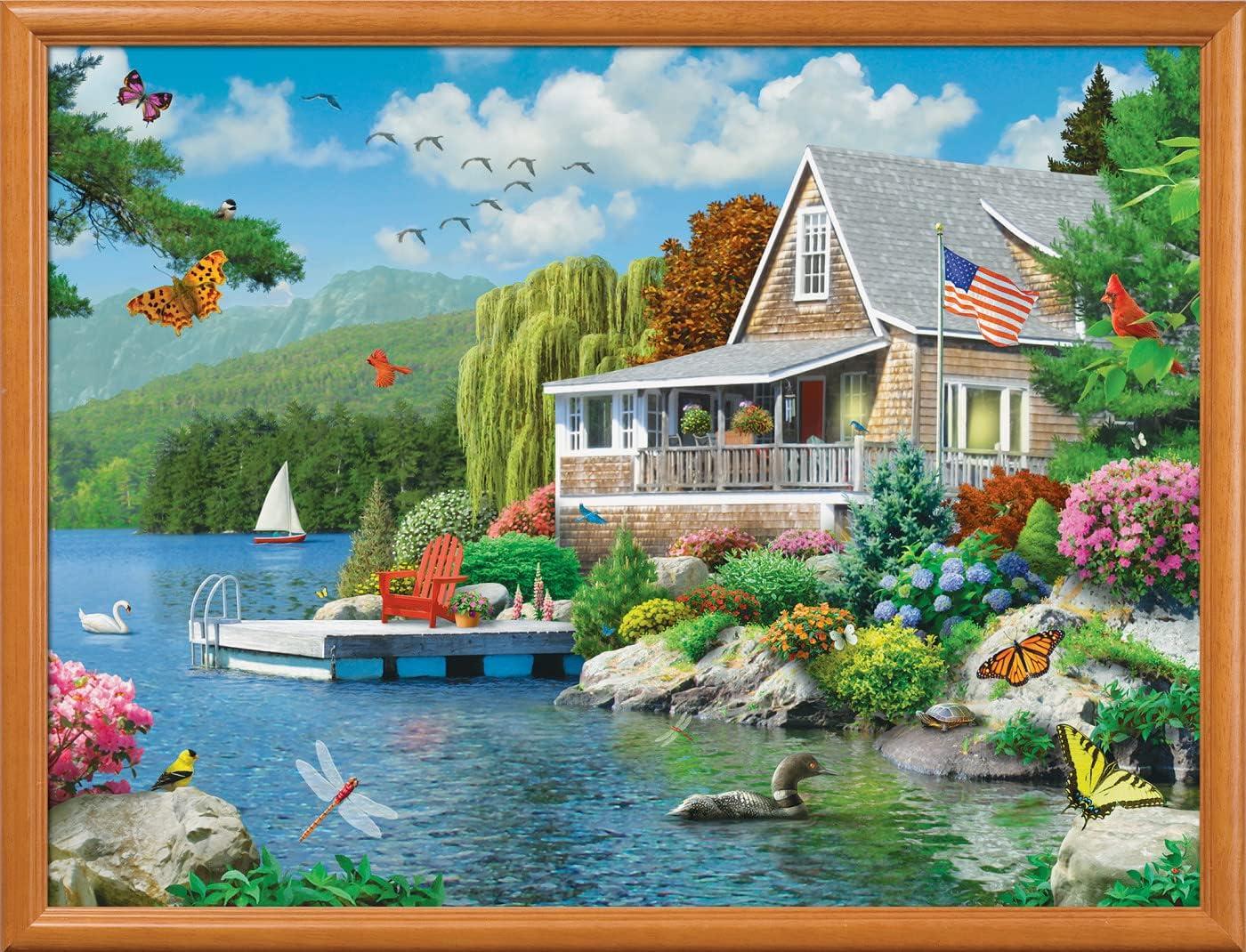 imageMasterpieces 300 Piece EZ Grip Jigsaw Puzzle Lakeside Memories 18x24300 Piece