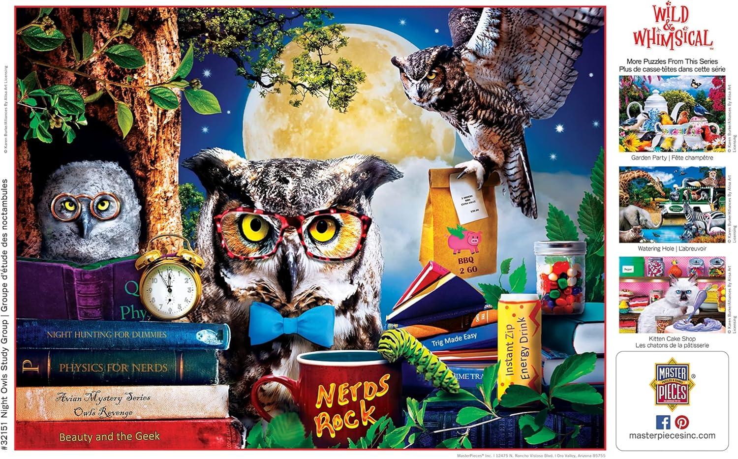 imageMasterpieces 300 Piece EZ Grip Jigsaw Puzzle Night Owls Study Group 18x24300 Piece