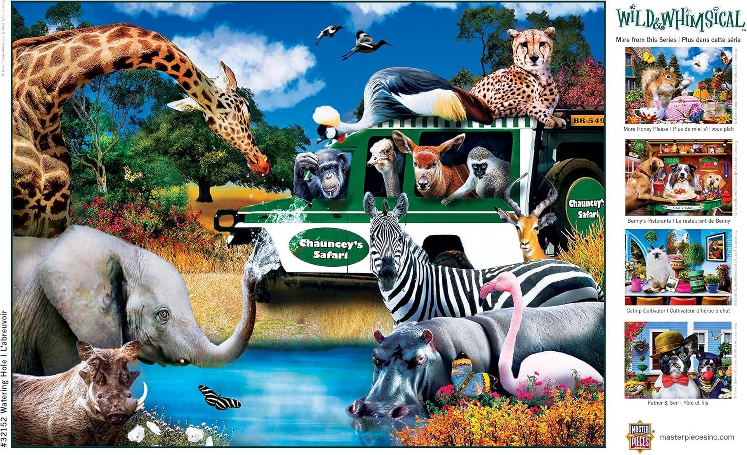 imageMasterpieces 300 Piece EZ Grip Jigsaw Puzzle Watering Hole 18x24300 Piece