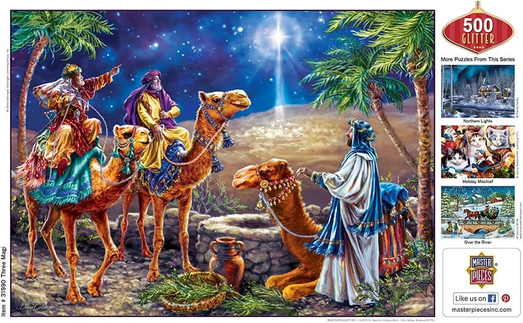 imageMasterpieces 500 Piece Glitter Christmas Jigsaw Puzzle Three Magi 15x21
