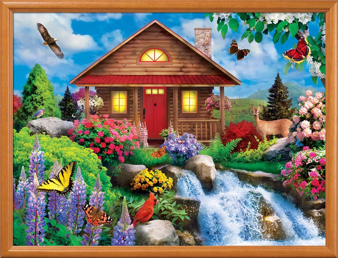 imageMasterpieces 750 Piece Jigsaw Puzzle for Adults and Family Free to Fly 18x24Floral Falls