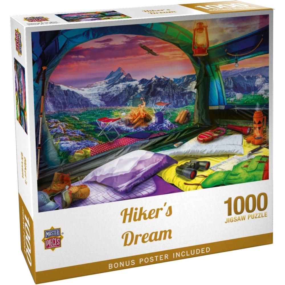 imageMasterPieces 300 Piece Jigsaw Puzzle Large EZ Grip Shapes Hikers Dream Fun for Adults Seniors Family Kids NonGlare Finish 18x241000 Piece