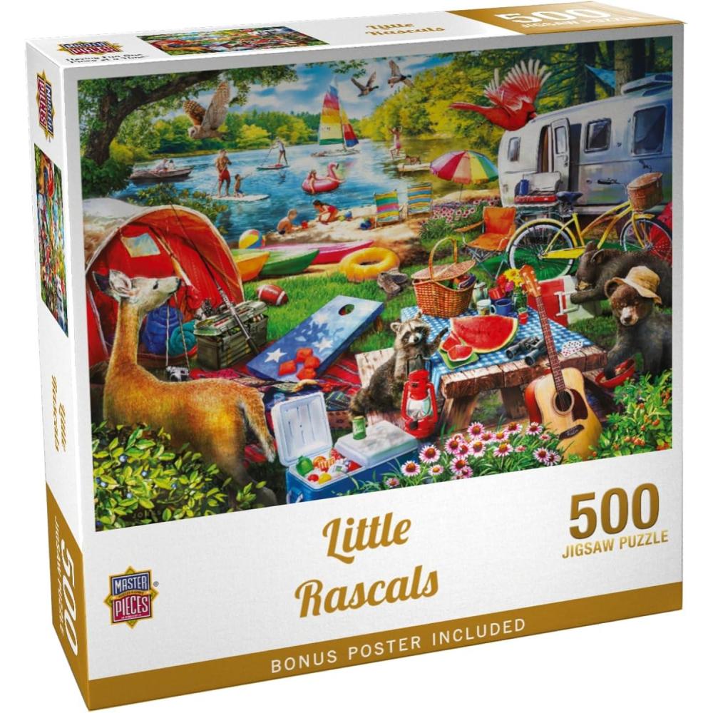 imageMasterPieces 300 Piece Jigsaw Puzzle Large EZ Grip Shapes Little Rascals Fun for Adults Seniors Family Kids NonGlare Finish 18x24500 Piece
