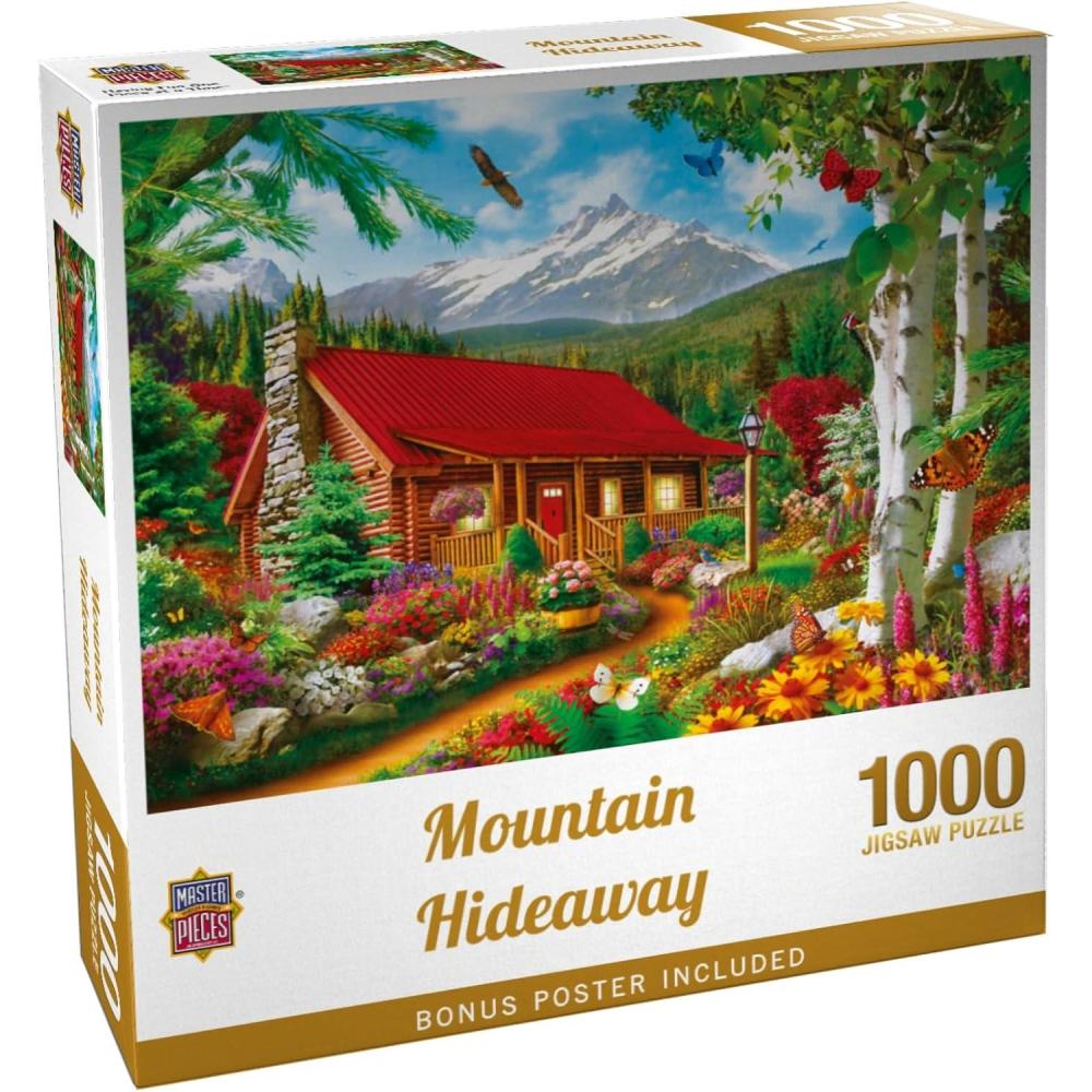 imageMasterPieces 300 Piece Jigsaw Puzzle Large EZ Grip Shapes Mountain Hideaway Fun for Adults Seniors Family Kids NonGlare Finish 18x241000 Piece