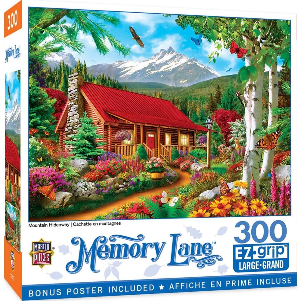 imageMasterPieces 300 Piece Jigsaw Puzzle Large EZ Grip Shapes Mountain Hideaway Fun for Adults Seniors Family Kids NonGlare Finish 18x24300 Piece