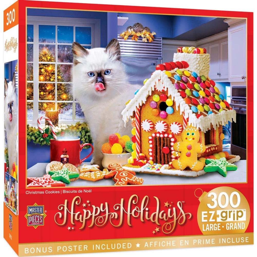 imageMasterPieces 300 Piece EZ Grip Christmas Jigsaw Puzzle Winter Visitors 18x24Christmas Cookies