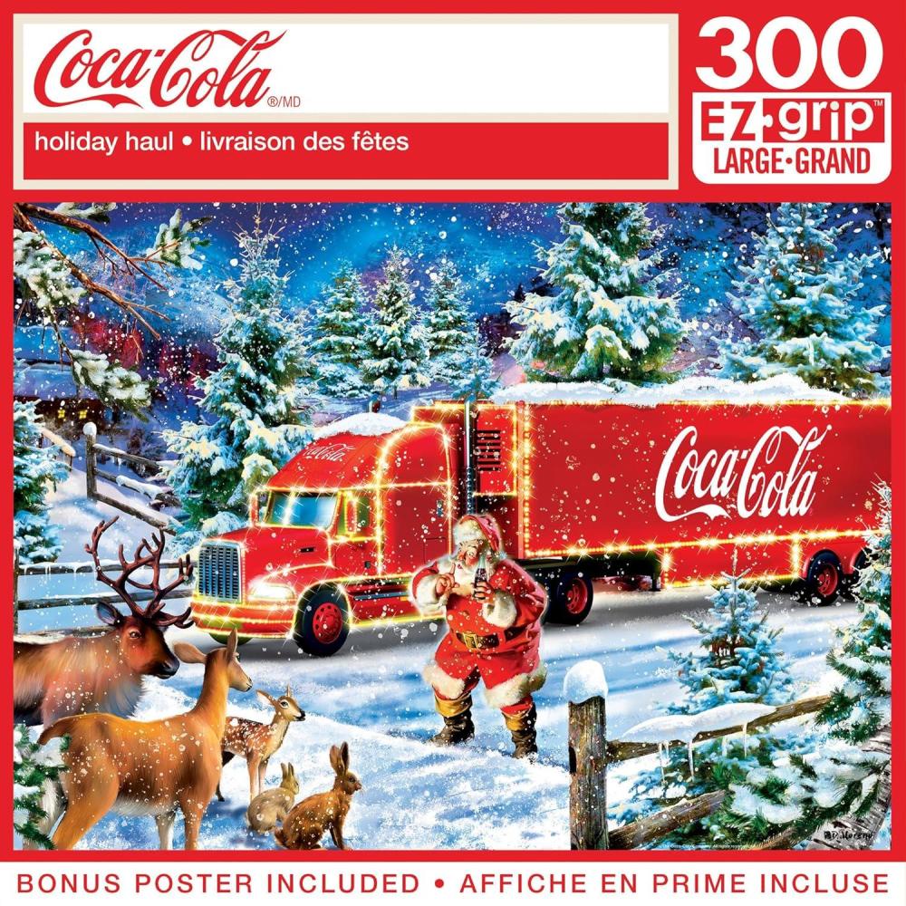 imageMasterPieces 300 Piece EZ Grip Christmas Jigsaw Puzzle Winter Visitors 18x24CocaCola Holiday Haul