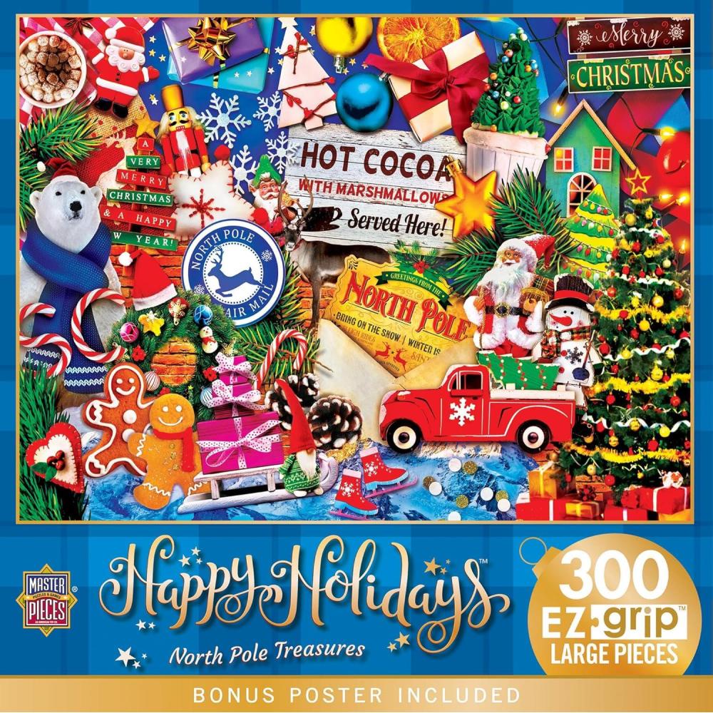 imageMasterPieces 300 Piece EZ Grip Christmas Jigsaw Puzzle Winter Visitors 18x24Greetings from the North Pole