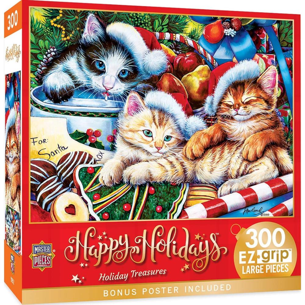 imageMasterPieces 300 Piece EZ Grip Christmas Jigsaw Puzzle Winter Visitors 18x24Holiday Treasures