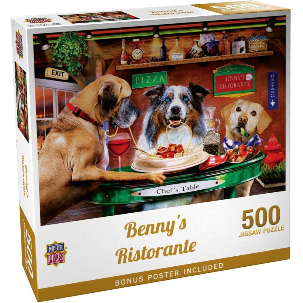 imageMasterPieces 300 Piece EZ Grip Jigsaw Puzzle Bennys Ristorante 18x24500 Piece