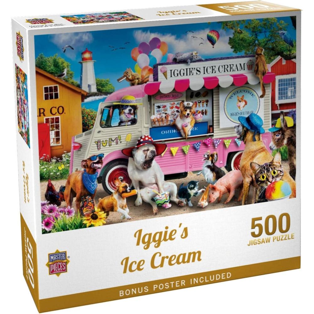 imageMasterPieces 300 Piece EZ Grip Jigsaw Puzzle for Adults Family Or Youth Iggys Ice Cream 18 x 24500 Piece