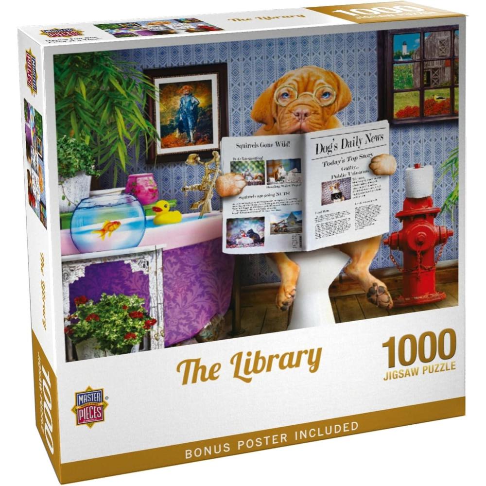 imageMasterPieces 300 Piece EZ Grip Jigsaw Puzzle for Adults and Family The Library 18 x 241000 Piece