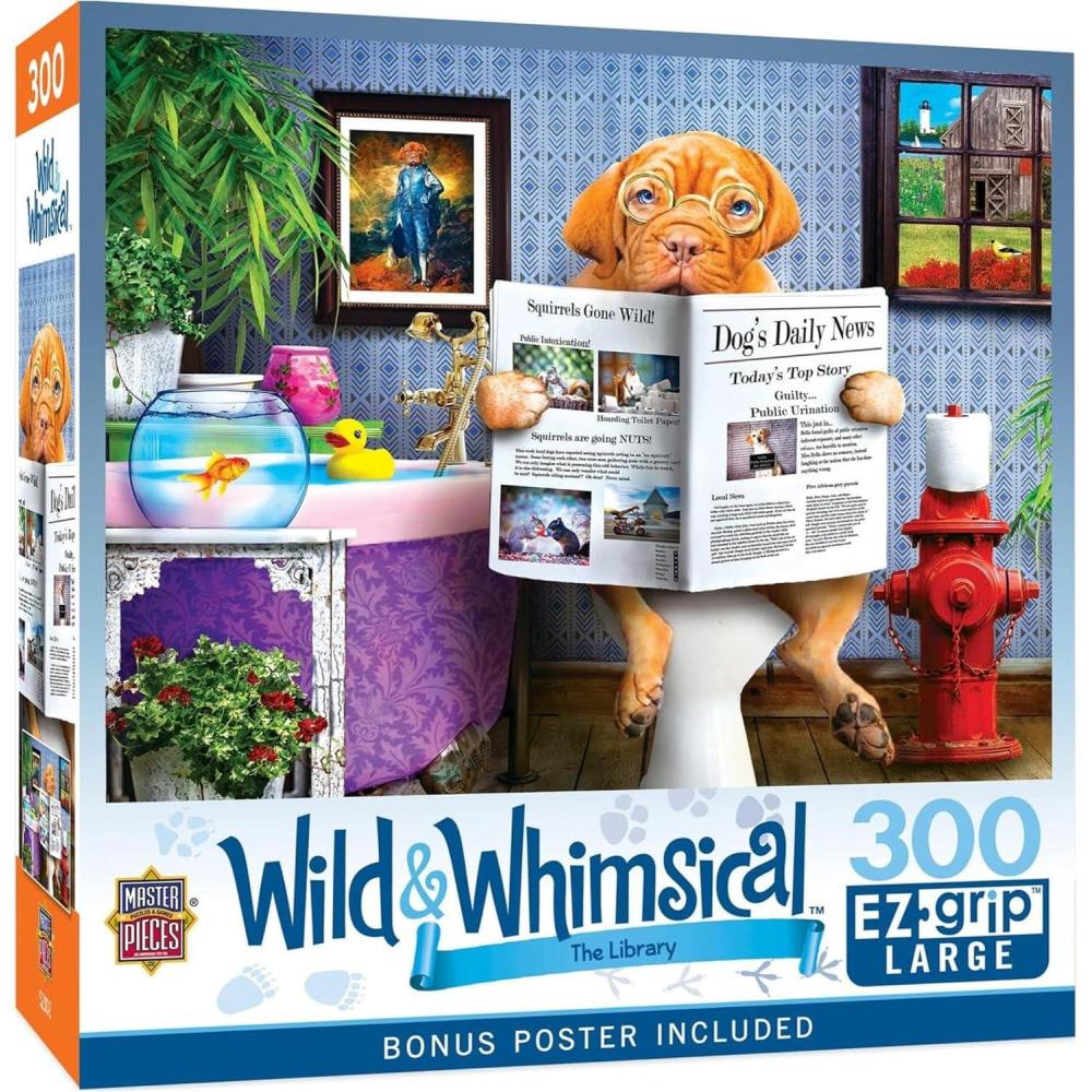 imageMasterPieces 300 Piece EZ Grip Jigsaw Puzzle for Adults and Family The Library 18 x 24300 Piece