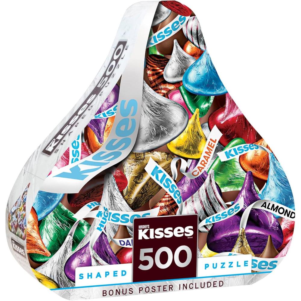 imageMasterPieces 500 Piece Jigsaw Puzzle for Adults Family Or Youth Shaped Reeses 22x22Shaped Kiss