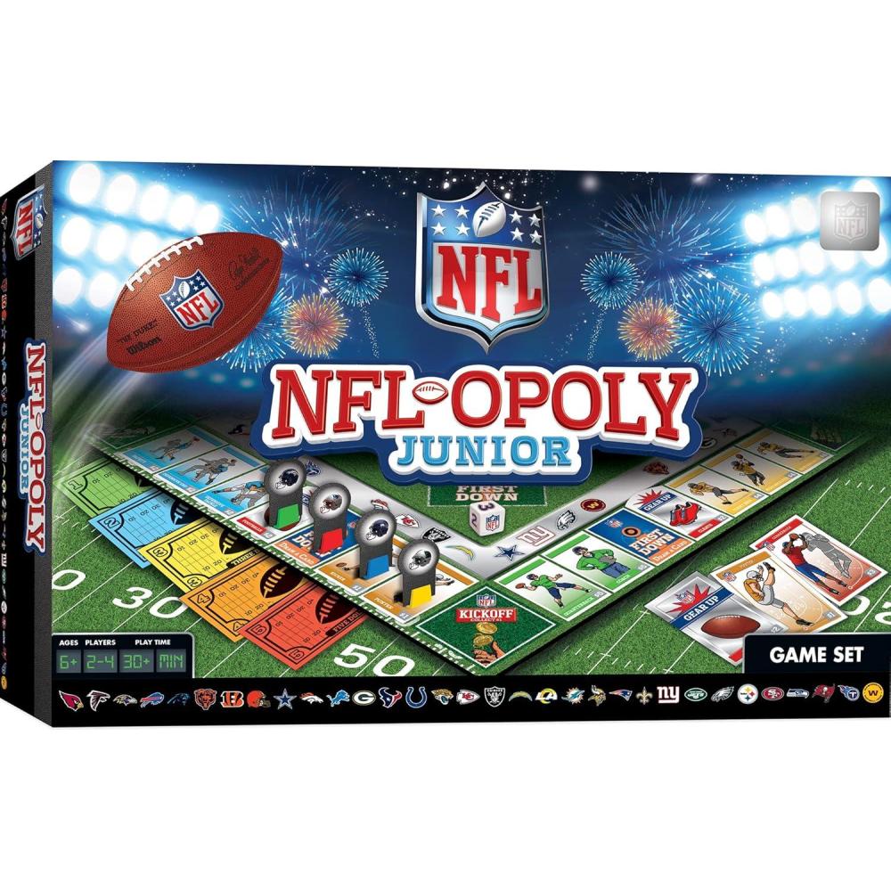 imageMasterPieces Kids amp Family Board Games NFL Opoly Jr Officially Licensed Board Games for Kids amp Family