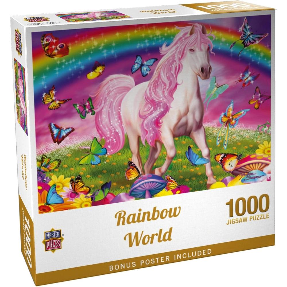 imageMasterpieces 300 Piece EZ Grip Glow in the Dark Jigsaw Puzzle Rainbow World 18x241000 Piece