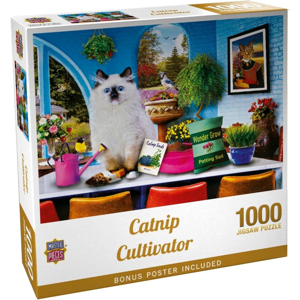 imageMasterpieces 300 Piece EZ Grip Jigsaw Puzzle Catnip Cultivator 18x241000 Piece