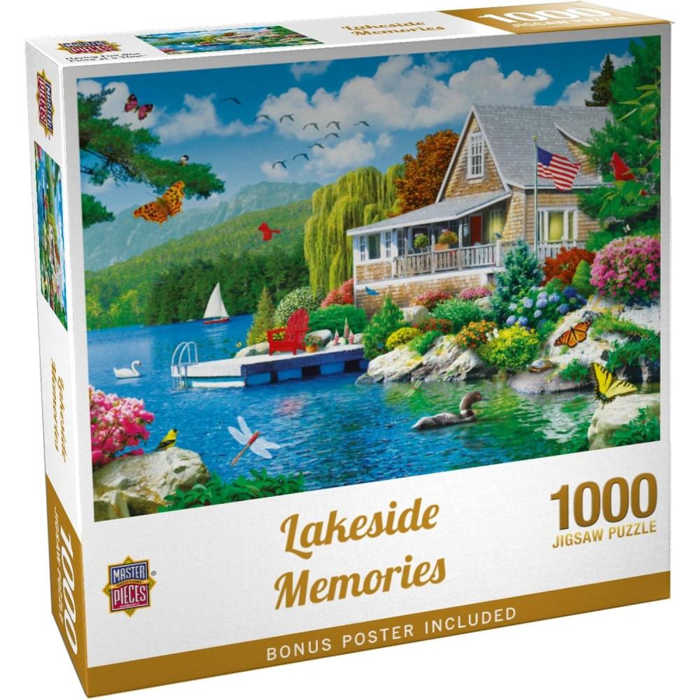 imageMasterpieces 300 Piece EZ Grip Jigsaw Puzzle Lakeside Memories 18x241000 Piece