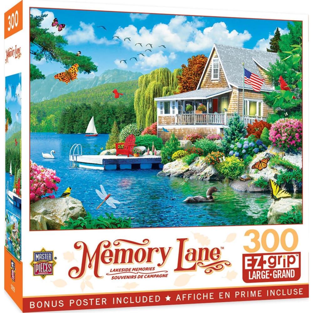 imageMasterpieces 300 Piece EZ Grip Jigsaw Puzzle Lakeside Memories 18x24300 Piece