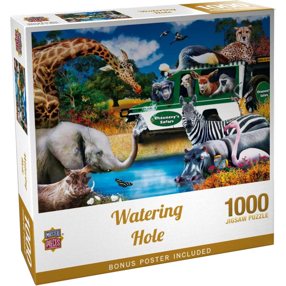 imageMasterpieces 300 Piece EZ Grip Jigsaw Puzzle Watering Hole 18x241000 Piece