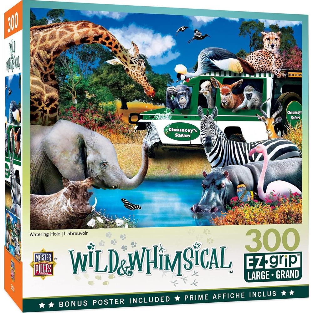 imageMasterpieces 300 Piece EZ Grip Jigsaw Puzzle Watering Hole 18x24300 Piece